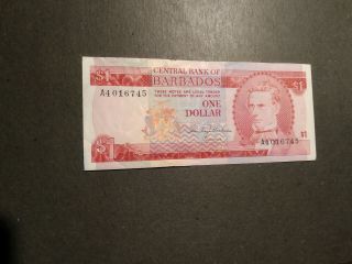 Barbados Banknote 1 Dollar 1973