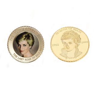 Holiday Gifts 24k Gold Plated Coin Princess Diana 20 Anniversary Challenge Coin