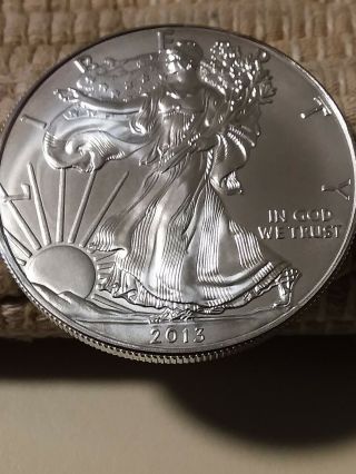 2013 American Silver Eagle Coin {bu - Unc} 1 Oz.  999 Pure Fine Silver Bullion