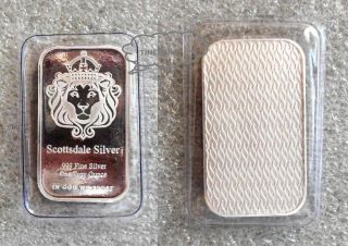 Scottsdale 1 Troy Oz.  Lion Prey Silver Bar.  999 Fine Silver Bullion