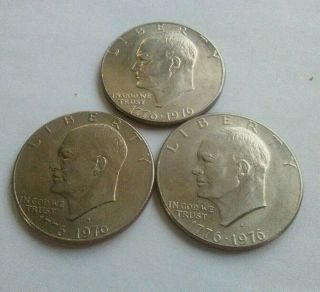 1976 - D Bicentennial (3 Pc.  Silver U.  S.  $1.  00 Eisenhower Coin