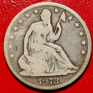 1878 - P U.  S.  Seated Liberty Half Dollar – Silver – Good,