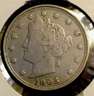 1903 Liberty Head V Nickel U.  S.  Coin 5c