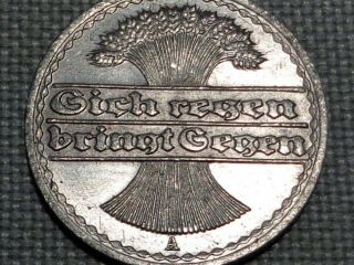 Germany Weimar Republic 50 Pfennig 1921 A Wheatsheaf Gich Regen Bringt Gegen