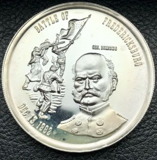 Civil War Battle Of Fredericksburg 25.  7 Grams.  999 Fine Art Silver Coin (0718)