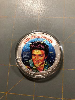 2002 Elvis Presley Colorized American Silver Eagle 1 Oz 999 Fine Silver