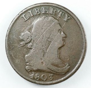 1803 Draped Bust Half Cent 1/2c