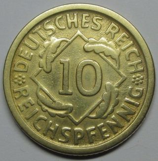 Germany,  Weimar Republic 10 Reichspfennig 1925 D