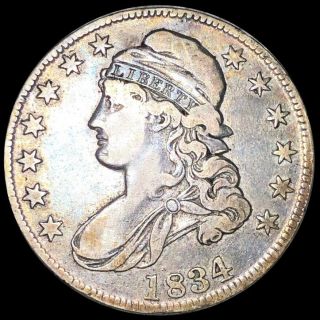 1834 Capped Bust Half Dollar Nicely Circulated Philadelphia High End Silver Nr
