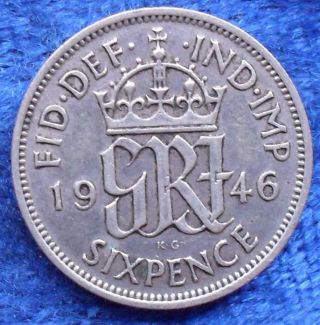 Uk - Silver 6 Pence 1946 Km 852 George Vi (1936 - 1952) - Edelweiss Coins