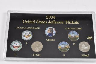 2004 United States Jefferson Nickels.  P - D & S In A Capital Plastic Coin Holder