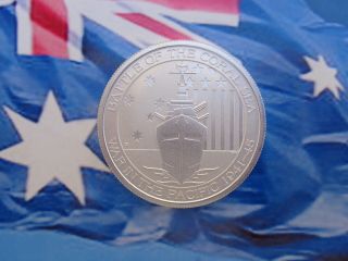 2014 Australian Battle Of The Coral Sea 1/2 Oz.  Coin.  999 Fine Silver