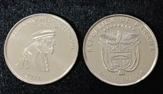 Panama 1/2 0.  5 Balboa Panama Canal 100th Comm.  2014 Coin Unc