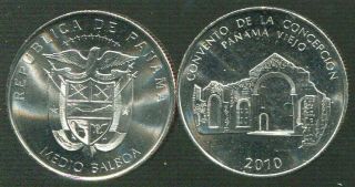 Panama 1/2 0.  5 Balboa Old Panama Viejo 2010 Coin Unc
