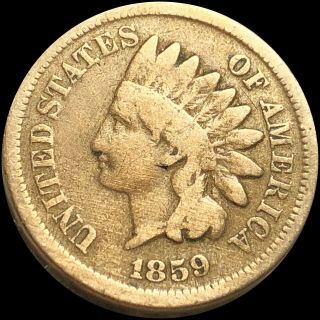 1859 Indian Head Copper Penny Nicely Circulated Collectible Philly Coin No Res