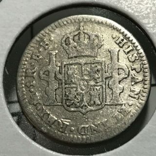 1783 Mo.  Mexico Silver One Real Pillar Coin