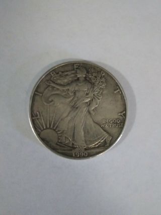 1990 American Silver Eagle.  999 Pure Silver 1 Troy Oz