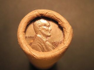 1930 - S To 1939 - S S - Roll Of Lincoln Wheat Cents (unc 1938 - S & 1935 - S Ends)