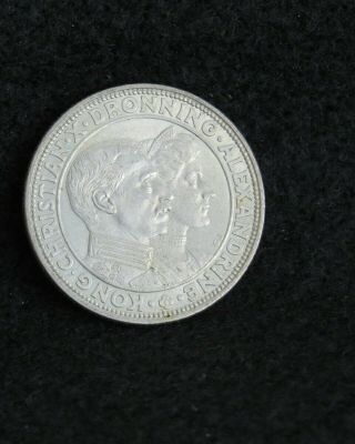 Denmark 1923 2 Kroner Brilliant Uncirculated Coin