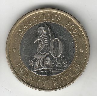 Mauritius 20 Rupees 2007 Bi Metal Ef,  115t By Coinmountain