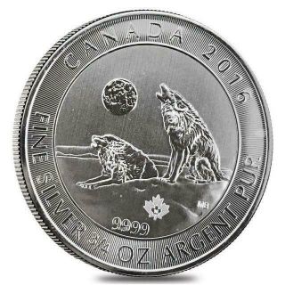 Canada - 2016 $2 - 3/4 Oz Howling Wolf.  9999 Fine Silver Bullion Coin