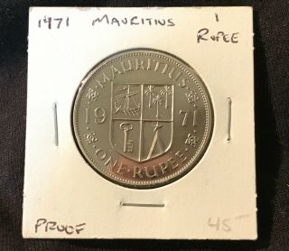 1971 Proof Maucitins 1 Rupee