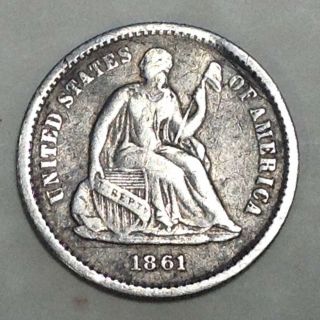 1861 Seated Liberty Half Dime 5c