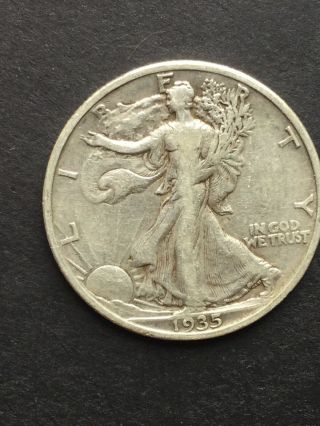 1935 - P Walking Liberty Half Dollar 50c Coin - 90 Silver - Estate Coin F,