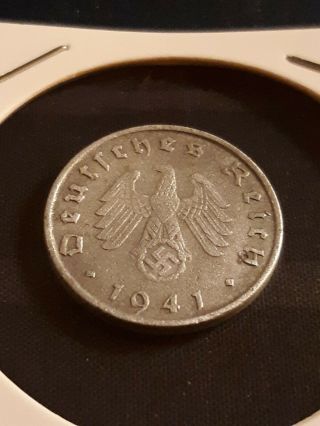 Third Reich 10 Pfenning (1941 B) Old Nazi Coin,  Ww2,  German,  Eagle