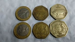 Botswana,  3 Piece Coin Set,  2,  2 & 5 Pula