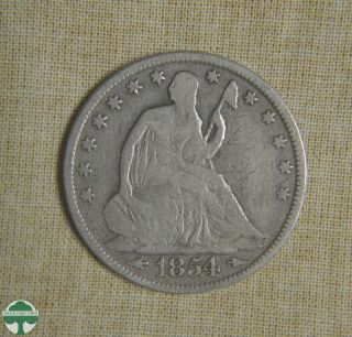 1854 Seated Liberty Half Dollar - Very Good Details
