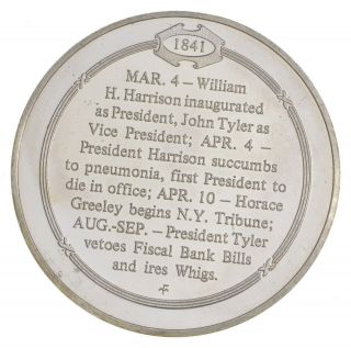 Art Bar - First Whig President Round 1 Oz.  999 Silver - One Troy Ounce 846 2