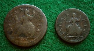 1720 British English George I Farthing And Half - Penny