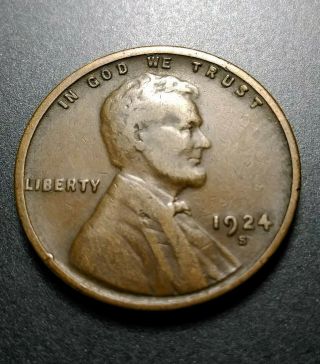 1924 - S Lincoln Wheat Penny -