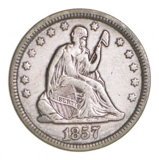 1857 Seated Liberty Quarter - Circulated 8073