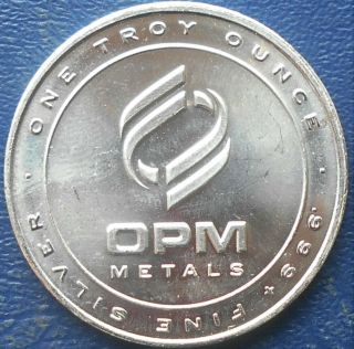 . 999 Silver 1 Oz Opm Ohio Precious Metals Bullion Round Shape 313
