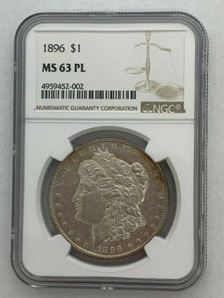 1896 Ms 63 Pl Ngc Graded / Certified Morgan Silver Dollar
