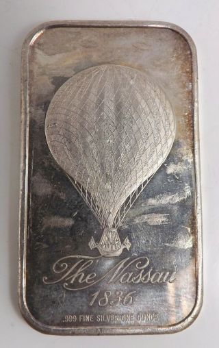 The Nassau 1836 Hot Air Balloon 1 Oz Ounce 999 Silver Art Bar Madison R8