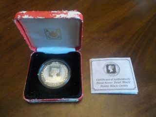 1990 Penny Black Isle Of Man 150th Anniversary Silver Proof Coin W/ Case