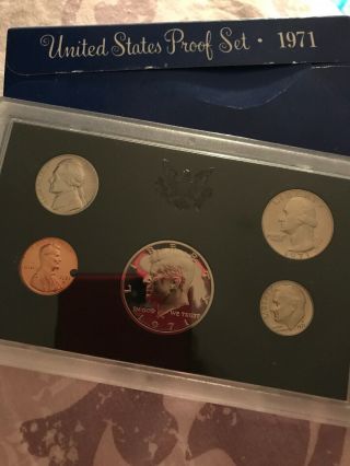 1971 S United States Proof Set Of Coins,  Kennedy Half Dollar,  Washington Quarter