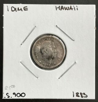1883 Kingdom Of Hawaii 1 Dime One Dime Silver Coin (ex.  Jewelry)