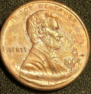 Very Rare 2004 D Lincoln Penny Error,  Multiple Errors,  Die Breaks 1 Cent Coin