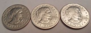 1979 P D S Susan B Anthony Dollar Set (3 Coins)
