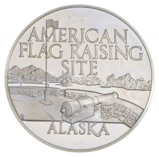 Sterling Silver - American Flag Raising Site Alaska.  925 Silver 27.  1g Round 444