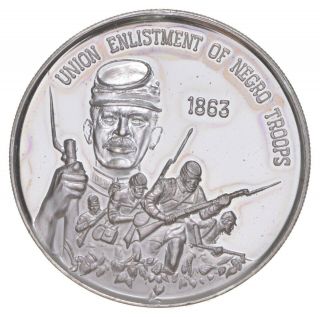 Rare Silver 25.  5 Grams History Of The Civil War Round.  999 Fine Silver 831