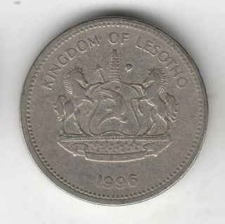 Lesotho 2 Maloti 1996 Shield 183e By Coinmountain