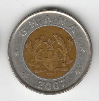 Ghana 1 Cedi 2007 Scales Bi Metal Ef,  111e By Coinmountain