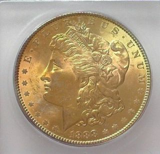 1888 Morgan Silver Dollar Icg Ms65 Valued At $175 Golden Toning