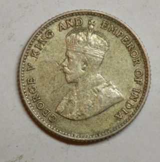 Straits Settlements 1927 Silver 10 Cents Coin 2