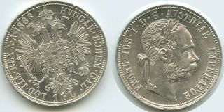G5707 - Austria 1 Florin 1888 Km 2222 Xf,  Silver Franz Joseph I.  1848 - 1916